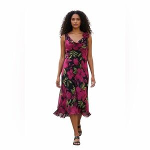 Rampage•90s Floral Midi Sleeveless Dress